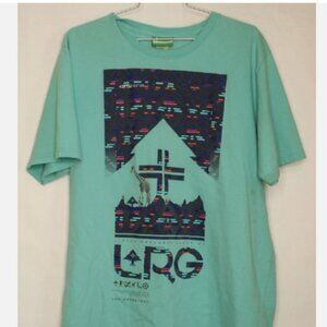 LRG Lifted Research Group Graphic Tee Tshirt Teal Giraffe XL